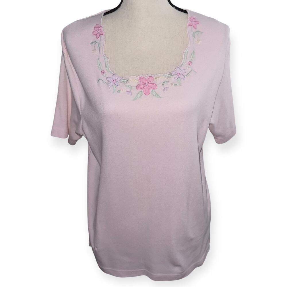 Vintage Baby Pink Floral Collar Shirt